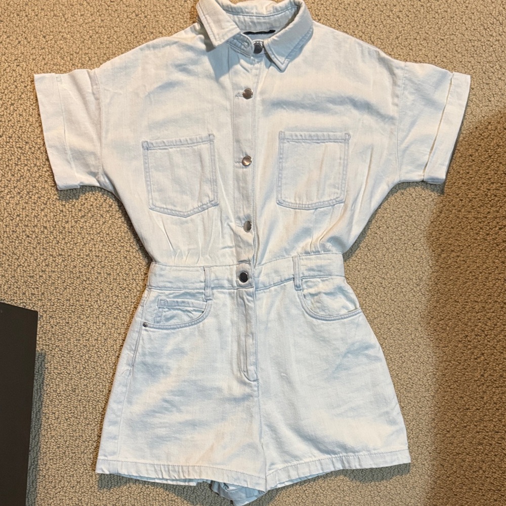 Zara denim short romper